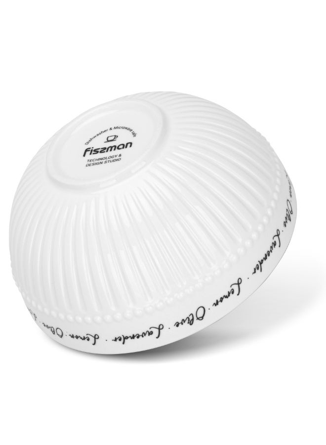 Fissman طقم وعاء سيراميك 2 قطعة سعة 700 مل من سلسلة ليمون بروفانس، وعاء شوربة 16 سم، وعاء حبوب، وعاء سلطة، وعاء مكرونة، آمن في غسالة الصحون للإفطار والغداء والعشاء - Image 2